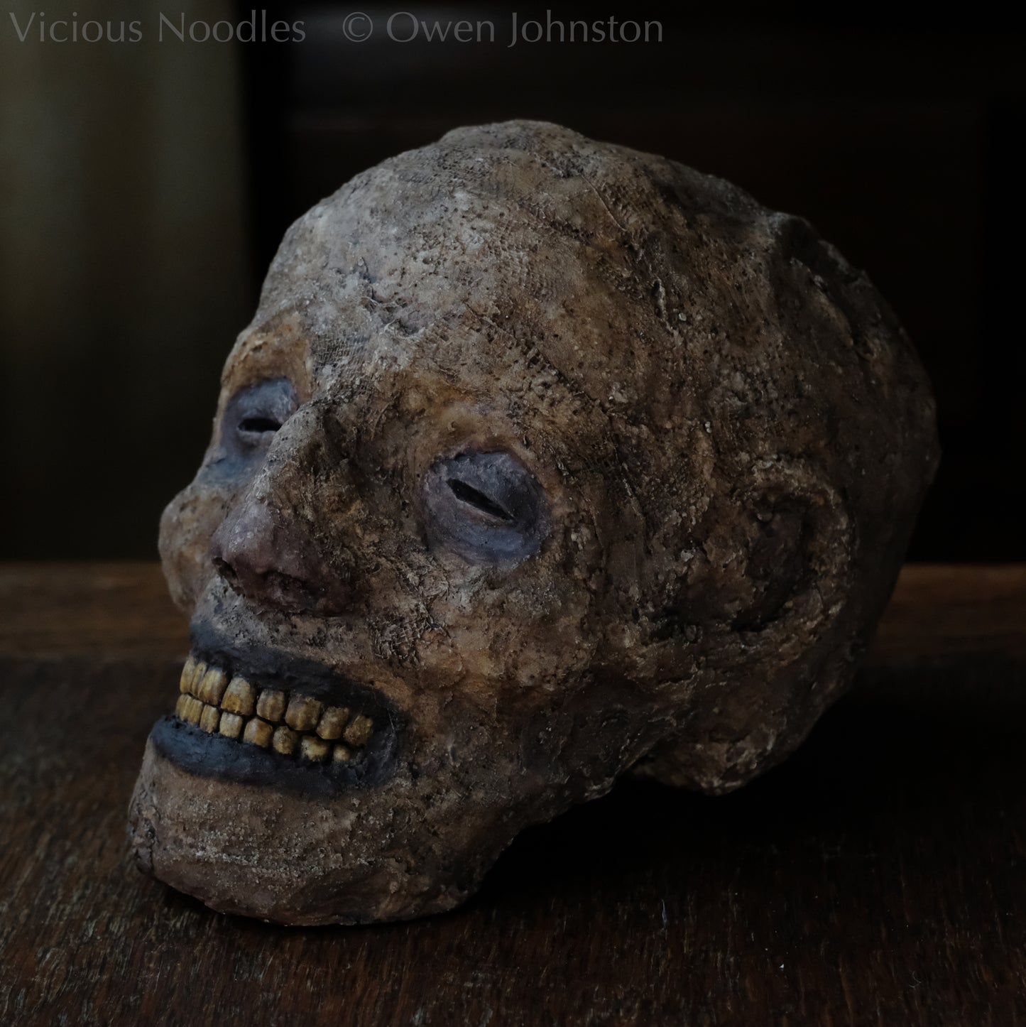 Replica mummified head