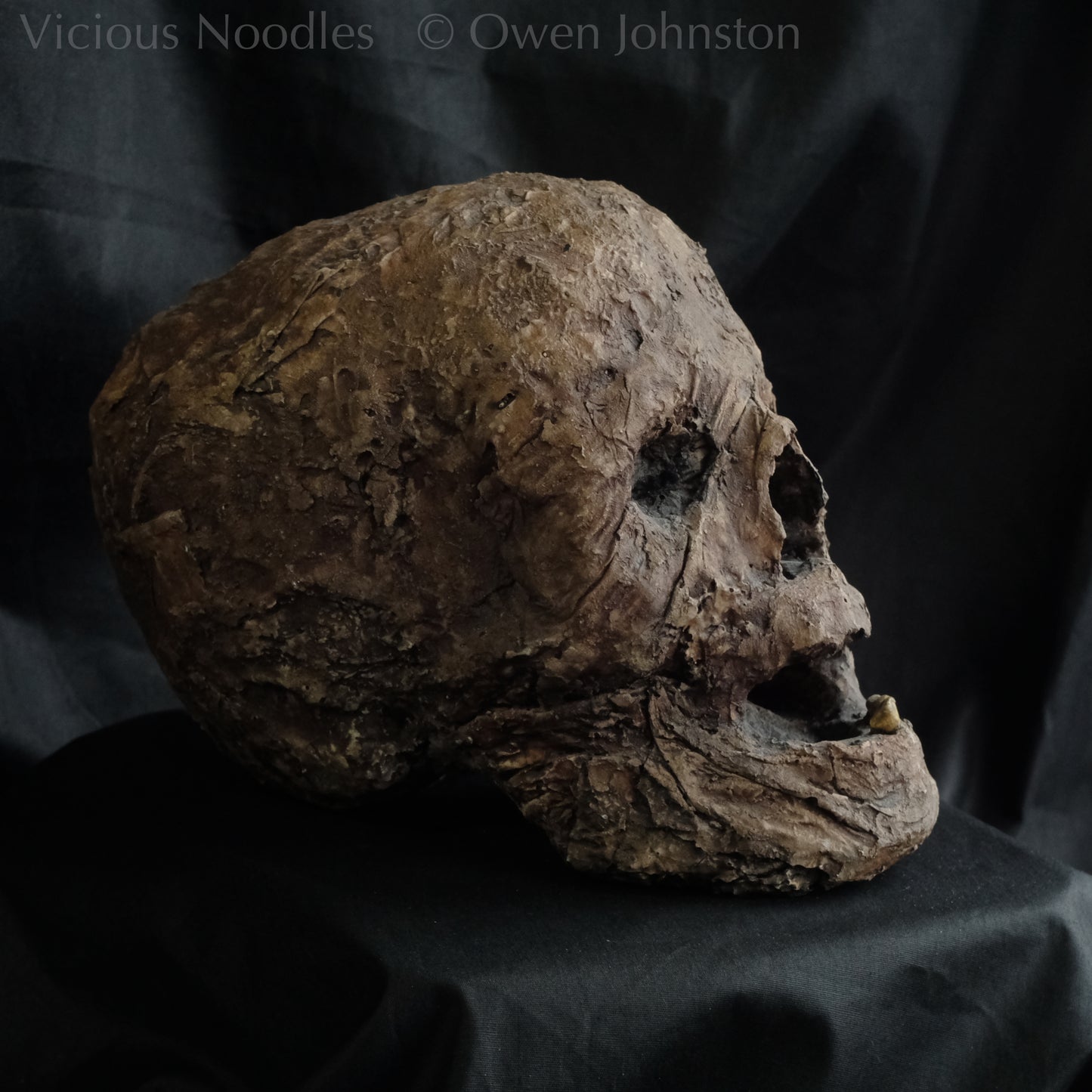 Replica mummified head
