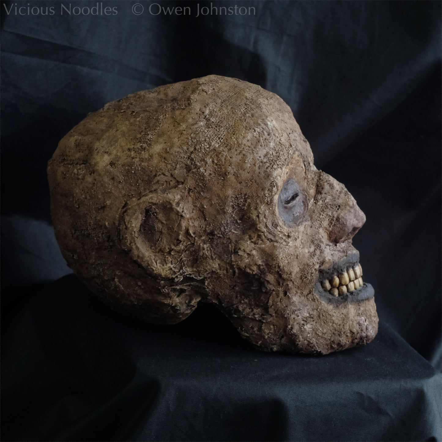 Replica mummified head